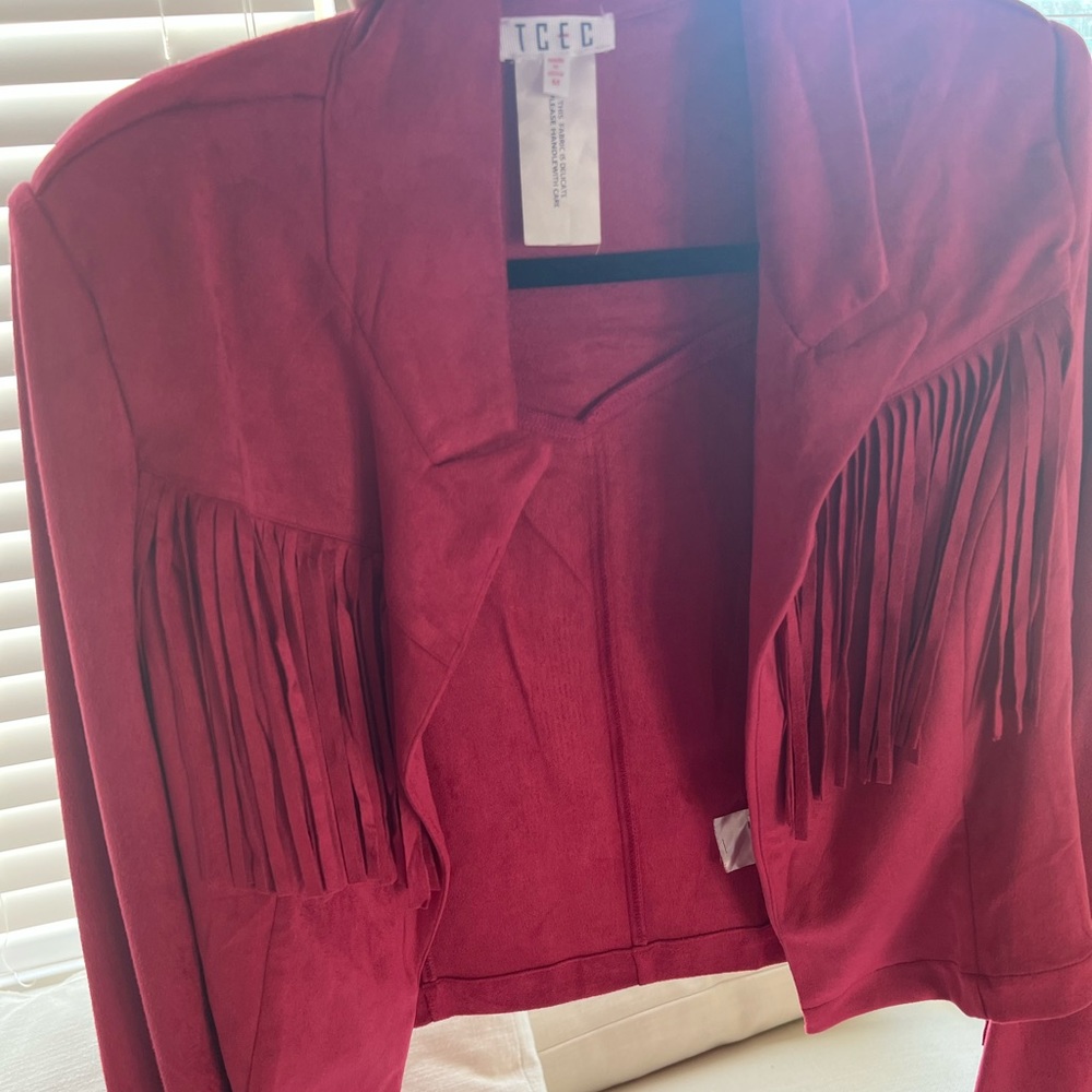 Fringe pink jacket